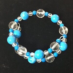 Blue Howlite & Quartz Bracelet